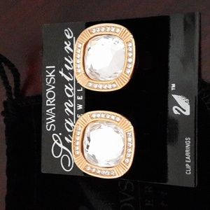 Authentic Vintage Swarovski Crystal Clip Earrings H100